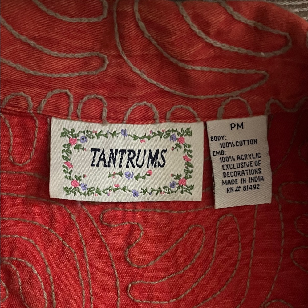 Tantrums Red Patterned Jean Jacket - image 3